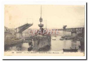 Brest Old Postcard The military port Montcalm cruiser Output
