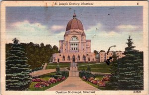 VINTAGE POSTCARD THE SAINT JOSEPH ORATORY MONTREAL CANADA POSTED 1953