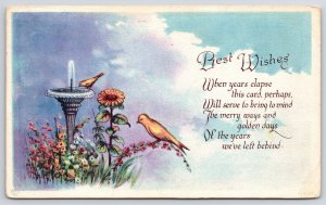 Best Wishes Bird Mountain Flower Garden Greetings And Wishes For Mary Postcard