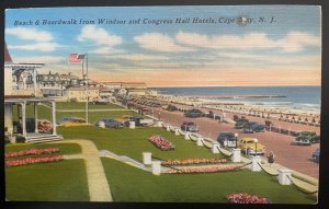 Vintage Postcard 1957 Beach & Boardwalk, Cape May, New Jersey (NJ)