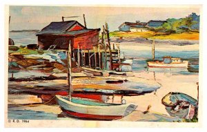 Postcard BOAT SCENE Kennebunkport Maine ME AQ2354