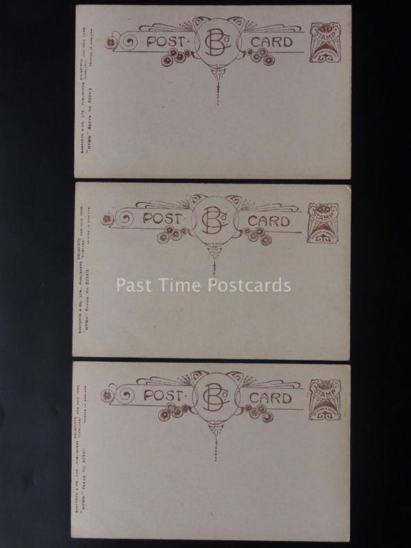 WW1 HOW SWEET THE NAME OF JESUS SONDS Bamforth Song Cards set of 3 No 5034/1/2/3