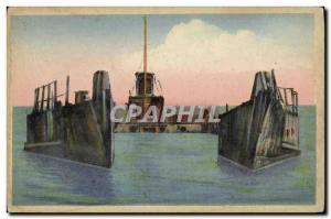 Old Postcard Saint Aubin Sur Mer Pontoons Army tank