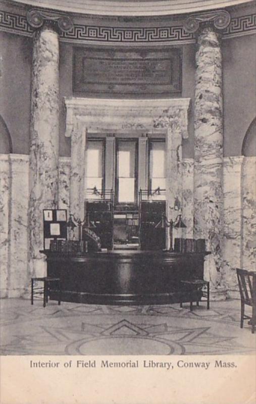 Massachusetts Conway Interior Of Field Memorial Library