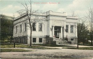 Vintage Postcard; Public Library, Savannah IL Carroll County, Wheelock Unposted