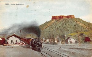 LP80  Castle Rock Colorado Postcard Train Depot