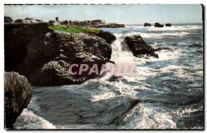 Sion sur Mer Old Postcard the coast in stormy weather