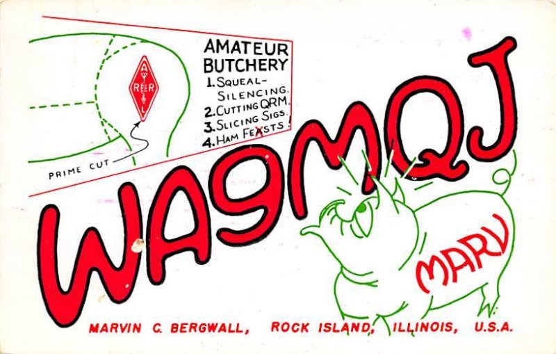 WA9MQJ Rock Island, ILL., USA QSL 1966 