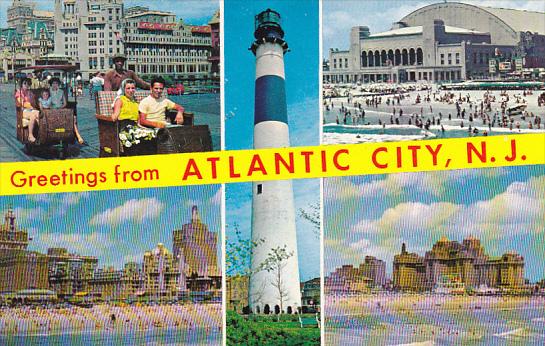 Absecon Lighthouse and Multi View Greetings From Atlantic City New Jersey