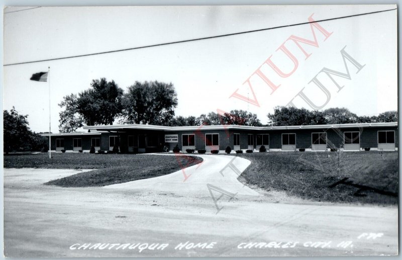 c1960s Charles City IA RPPC Chautauque Guest Nursing Home Real Photo Senior A194