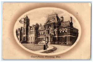 1911 View of Court House Winnipeg Manitoba Canada Antique Posted Postcard