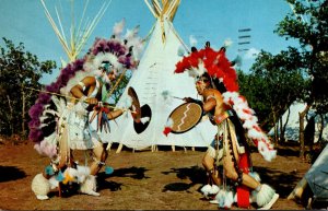 Oklahoma Indian City USA Dixon & George Palmer Doing Shield Dance 1956