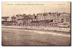 Old Postcard Biarritz Great Hotels And Villas Sur La Grande Plage
