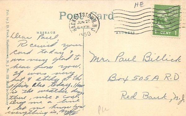 St. James Episcopal Church Hackettstown, New Jersey Postcard