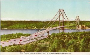 Tacoma WA New Tacoma Narrows Bridge to Olympic Peninsula Unused Postcard H19