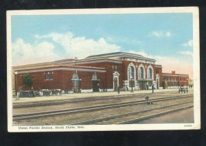 NORTH PLATTE NEBRASKA UNION PACIFIC RAILROAD DEPOT STATION VINTAGE POSTCARD