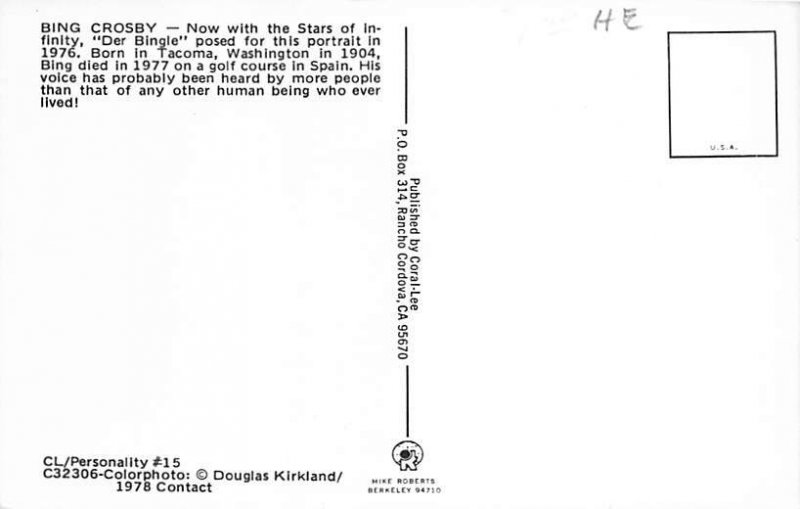 Bing Crosby View Back Image 