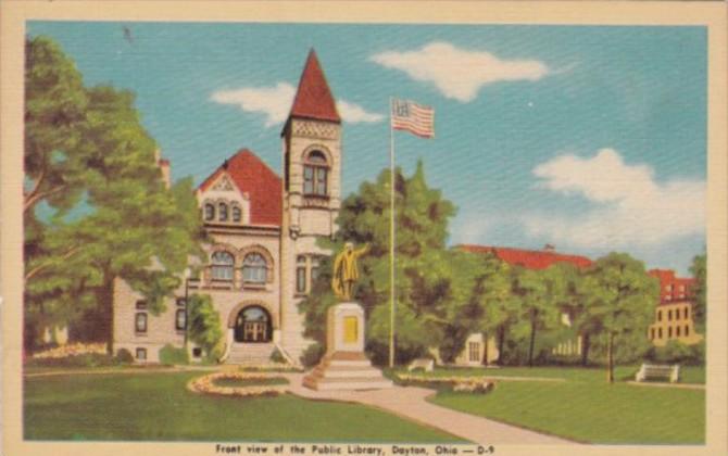 Ohio Dayton Front View Of The Public Library Dexter Press