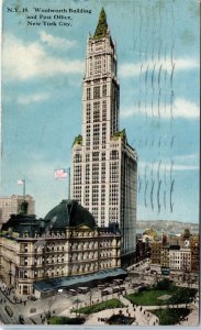 1910s Woolworth Building and Post Office New York City NY Postcard