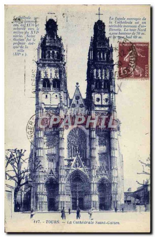 Old Postcard Tours Cathedrale Saint Gatien
