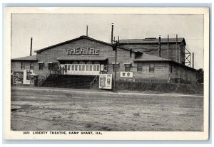 c1910 Liberty Theatre Soldier Army Camp Grant Illinois Vintage Antique Postcard