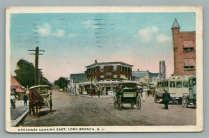 LONG BRANCH NJ BROADWAY ANTIQUE POSTCARD