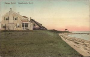 Westbrook CT Kelsey Point Hand Colored c1920 Postcard