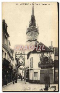 Old Postcard Auxerre Tour L & # 39Horloge