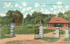 Postcard 1908 Decatur Illinois Entrance Gates Fairview Park D'Or 24-6772