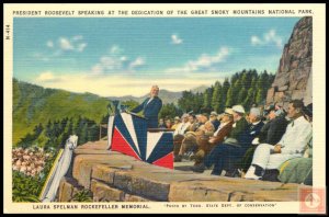 President Roosevelt Speaking at the Dedication of the Great Smoky Mountains N...