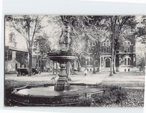 Postcard The Baker Memorial Fountain Courthouse Park Owego New York USA