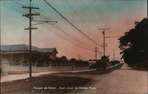 San Jose Costa Rica Paseo de Colon Tinted Real Photo Postcard #7