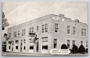 Georgia Kingsland GA Hotel Camden And Cafe 1936 Postcard C32