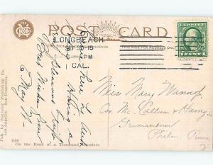 Divided-Back PIER SCENE Long Beach - Los Angeles California CA hp5054