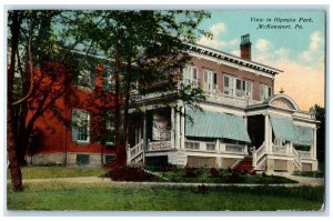 1911 View Olympia Park Exterior Building Field McKeesport Pennsylvania Postcard