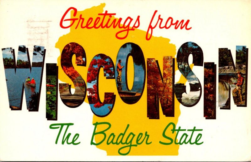 Wisconsin Greetings From The Badger State 1967