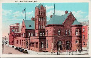 Post Office Springfield MA c1928 Union News Postcard F83