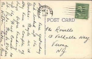 Fort Lauderdale Florida FL Street Scene 1930s-50s Linen Postcard