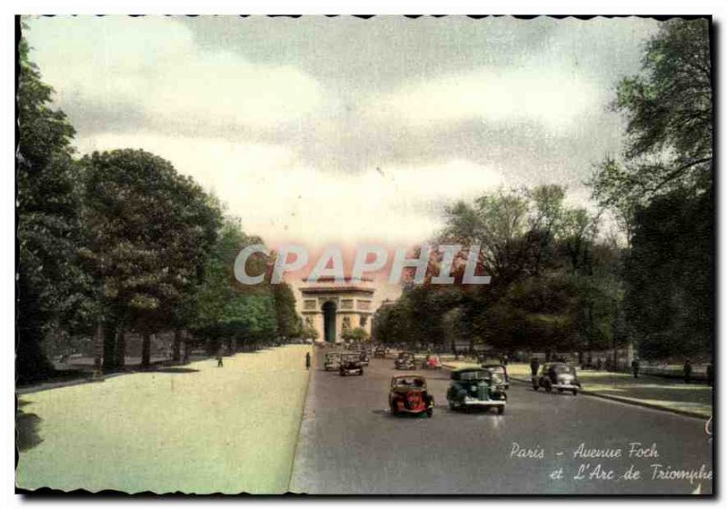 Old Postcard Paris Avenue Foch and the Arc de Triomphe