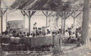 Chapel Service Incarnation Church Camp Ivorton Connecticut 1940s postcard