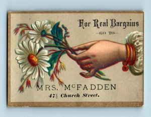 Lot Of 6 1880's Mrs. McFadden Real Bargains Ladies' Hands & Flowers P163