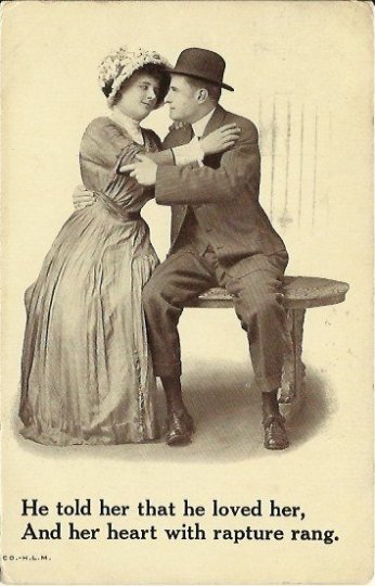 Antique Postcard He told her that he loved her... Early 1900s Romantic/Romance