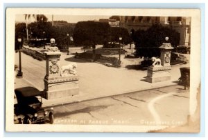 Entrada AL Parque Marti Cienfuegos Cuba Real Photo RPPC Postcard (C17)