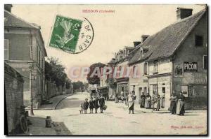 Old Postcard Mezidon Groceries TOP