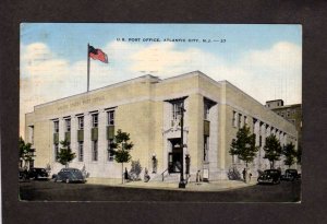 NJ US United States Post Office Atlantic City New Jersey Linen Postcard