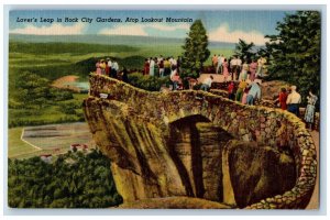 Georgia Postcard Lover Leap Rock City Gardens Atop Lookout Mountain 1954 Coupon