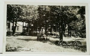 Canada RPPC LAC- Connelly PINE CROFT HOTEL Camping Real Photo 1940s Postcard I9