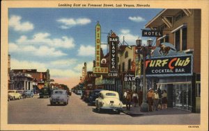 Las Vegas Nevada NV Turf Club Classic Cars Colorful Linen Vintage Postcard