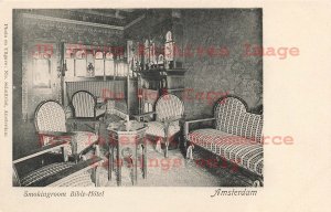 Netherlands, Amsterdam, Bible Hotel, Smoking Room Interior View