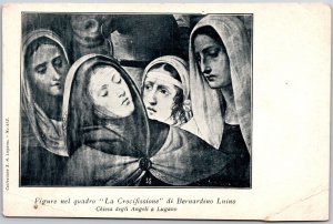 Figure Nel Quadro La Crocifissione Di Barnardino Luino Mother Mary Postcard